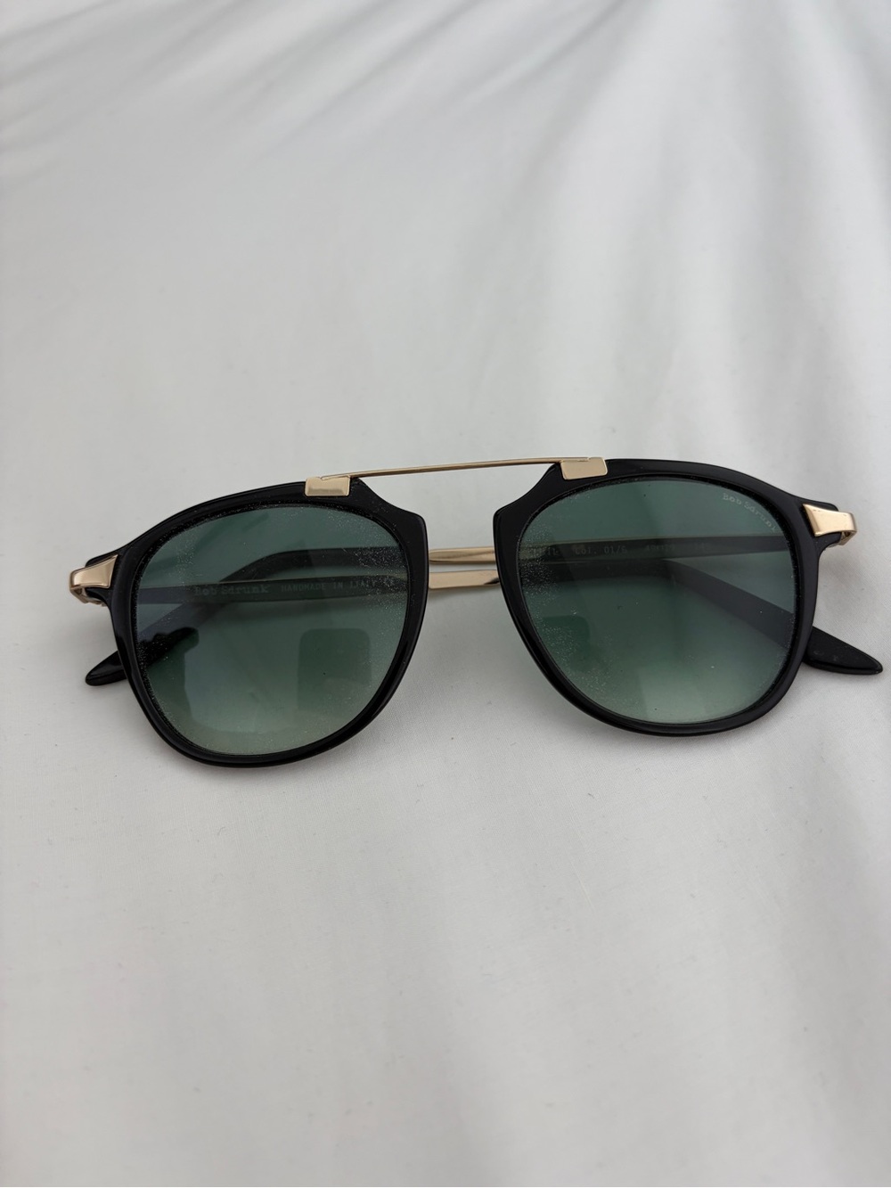 Bob Sdrunk 'Nabil' Black & Gold Sunglasses - Made in Italy